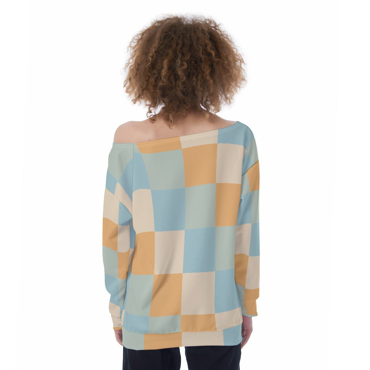 All-Over Print Oversized Women's Off-Shoulder Sweatshirt