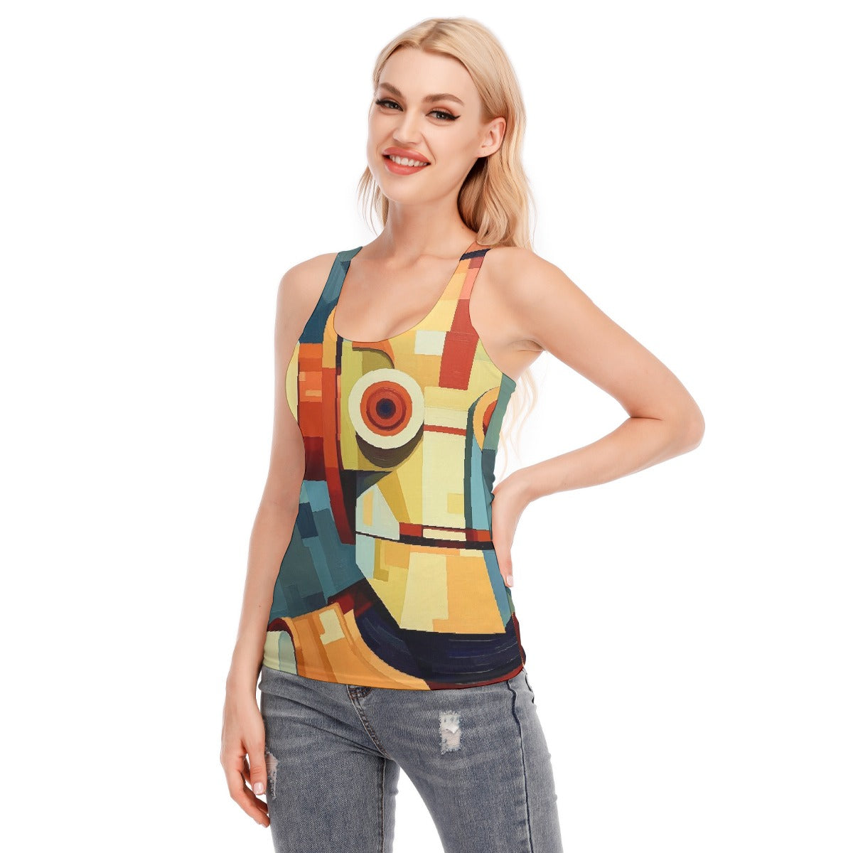 All-Over Print Women's Racer Vest | 190GSM Cotton