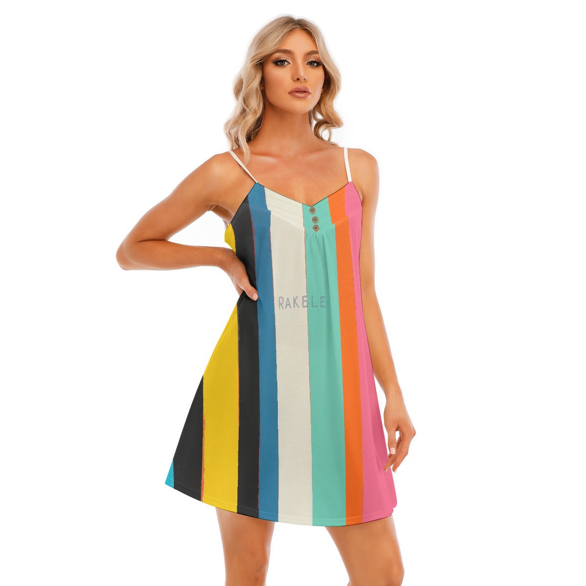 All-Over Print Women's V-neck Cami Dress