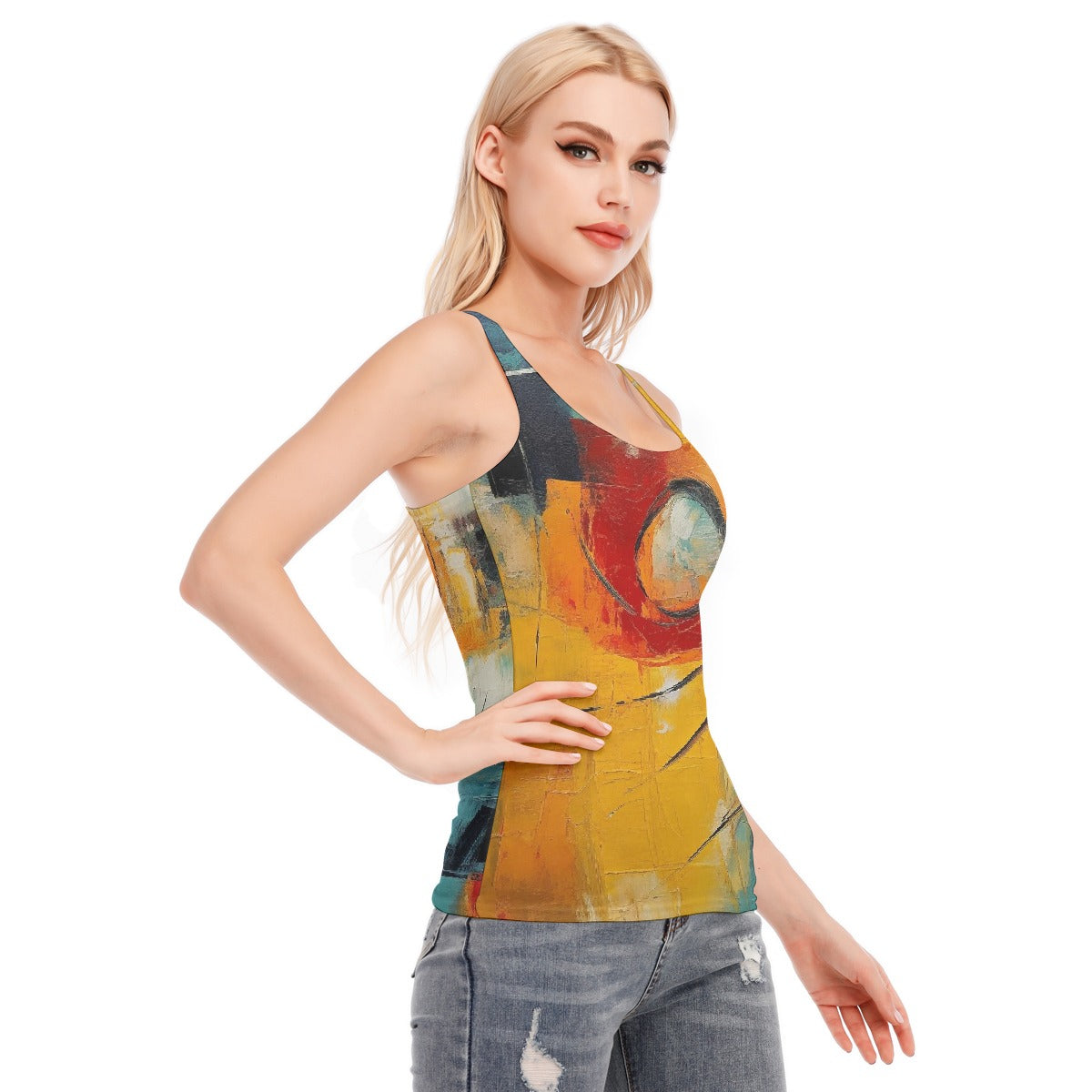 All-Over Print Women's Racer Vest | 190GSM Cotton