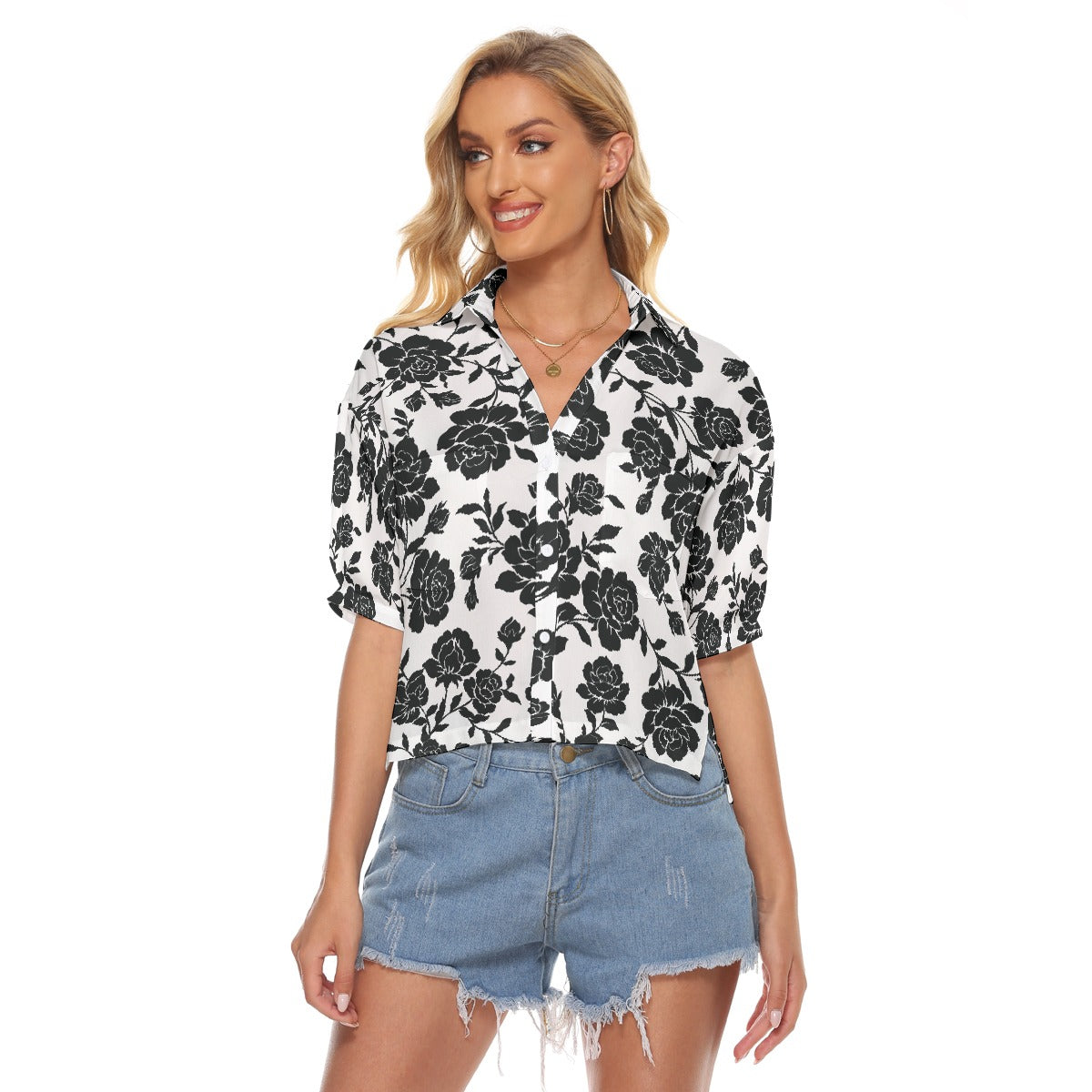 All-Over Print Women's V-neck Shirts