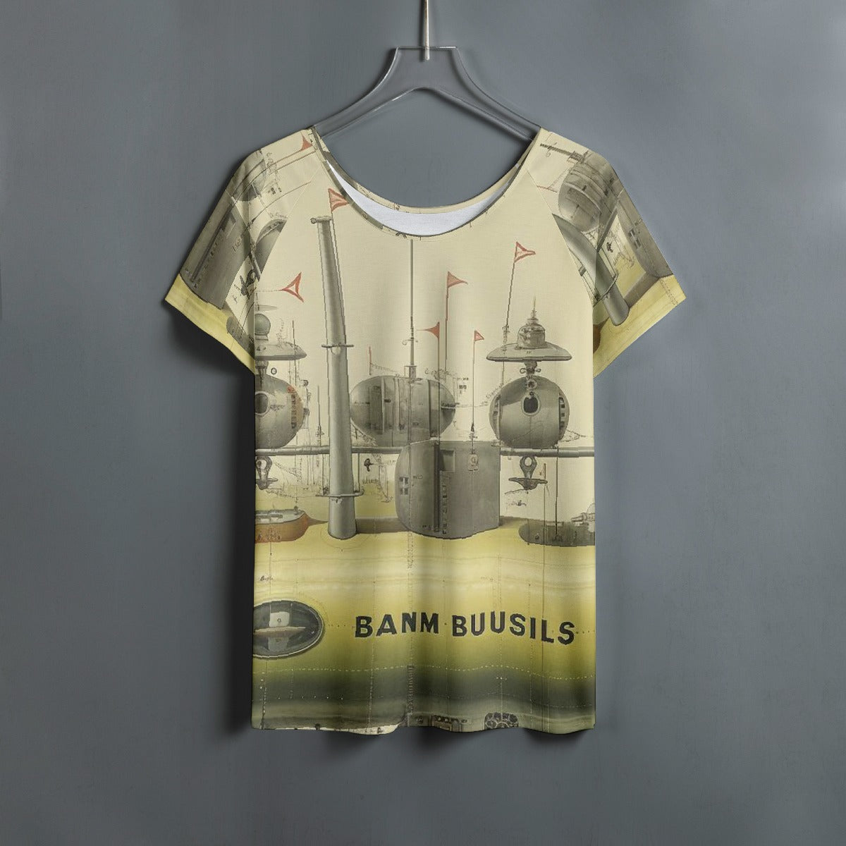 All-Over Print Women's Round Neck T-shirt With Raglan Sleeve