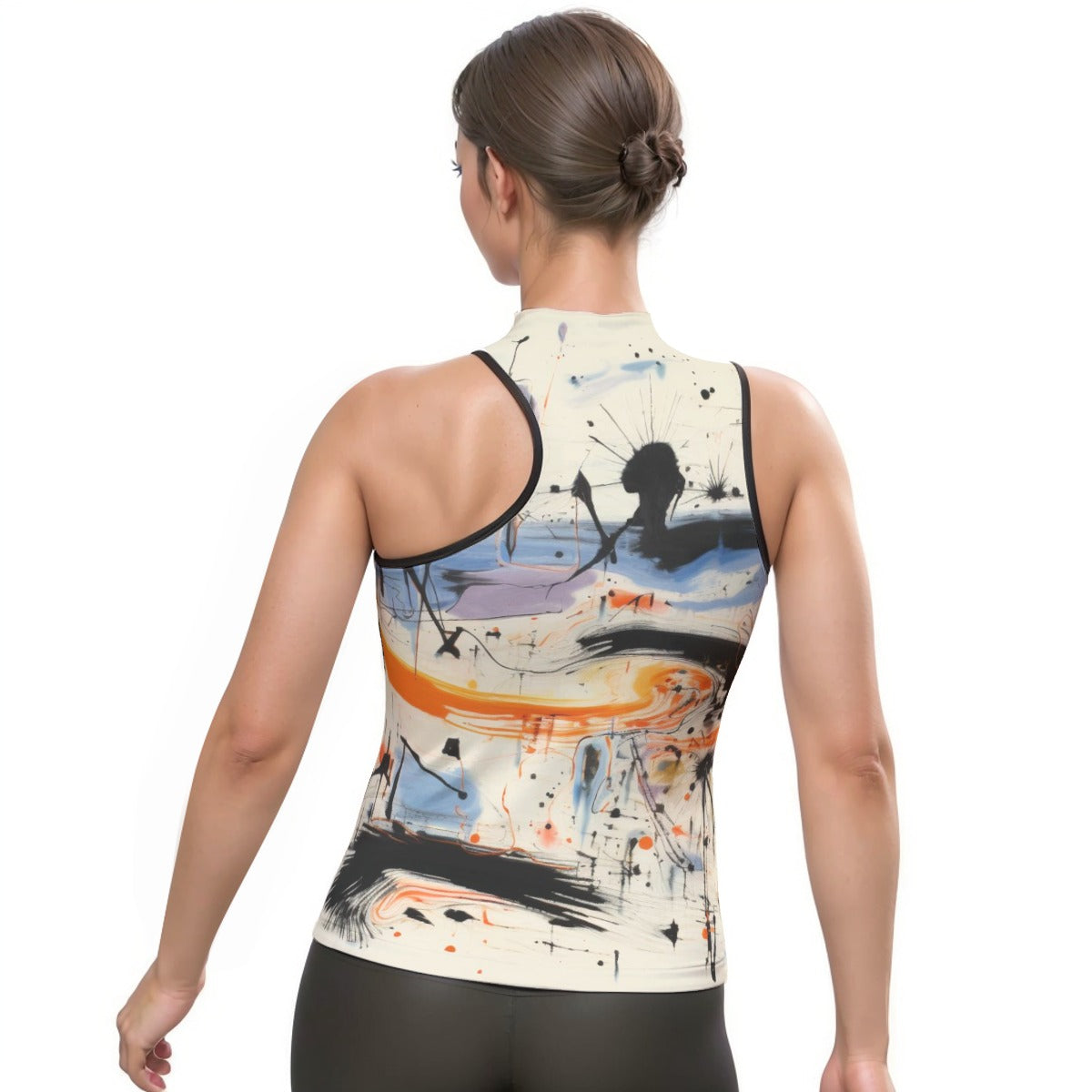 All-Over Print Women's Halter Sleeveless Asymmetrical Tank Top
