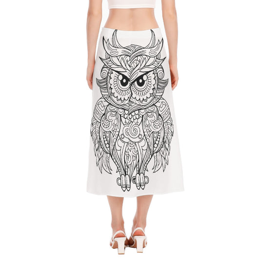 All-Over Print Women's High Slit Long Skirt