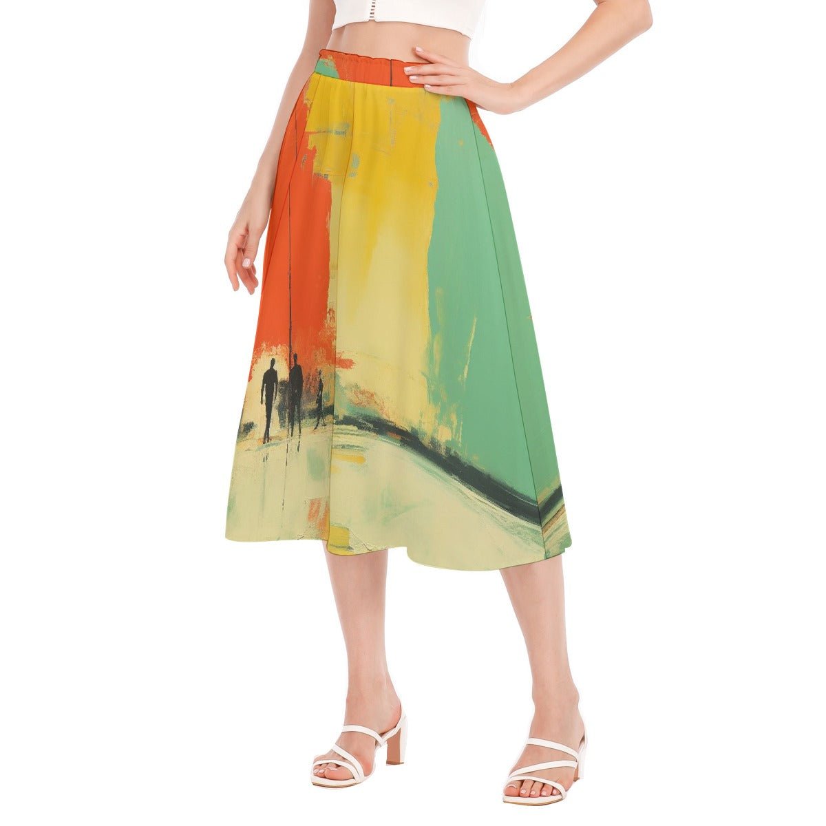 All-Over Print Women's Long Section Chiffon Skirt