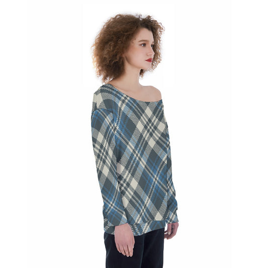 All-Over Print Oversized Women's Off-Shoulder Sweatshirt