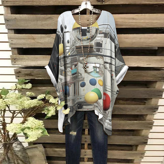 All-Over Print Women's Bat Sleeve Shirt