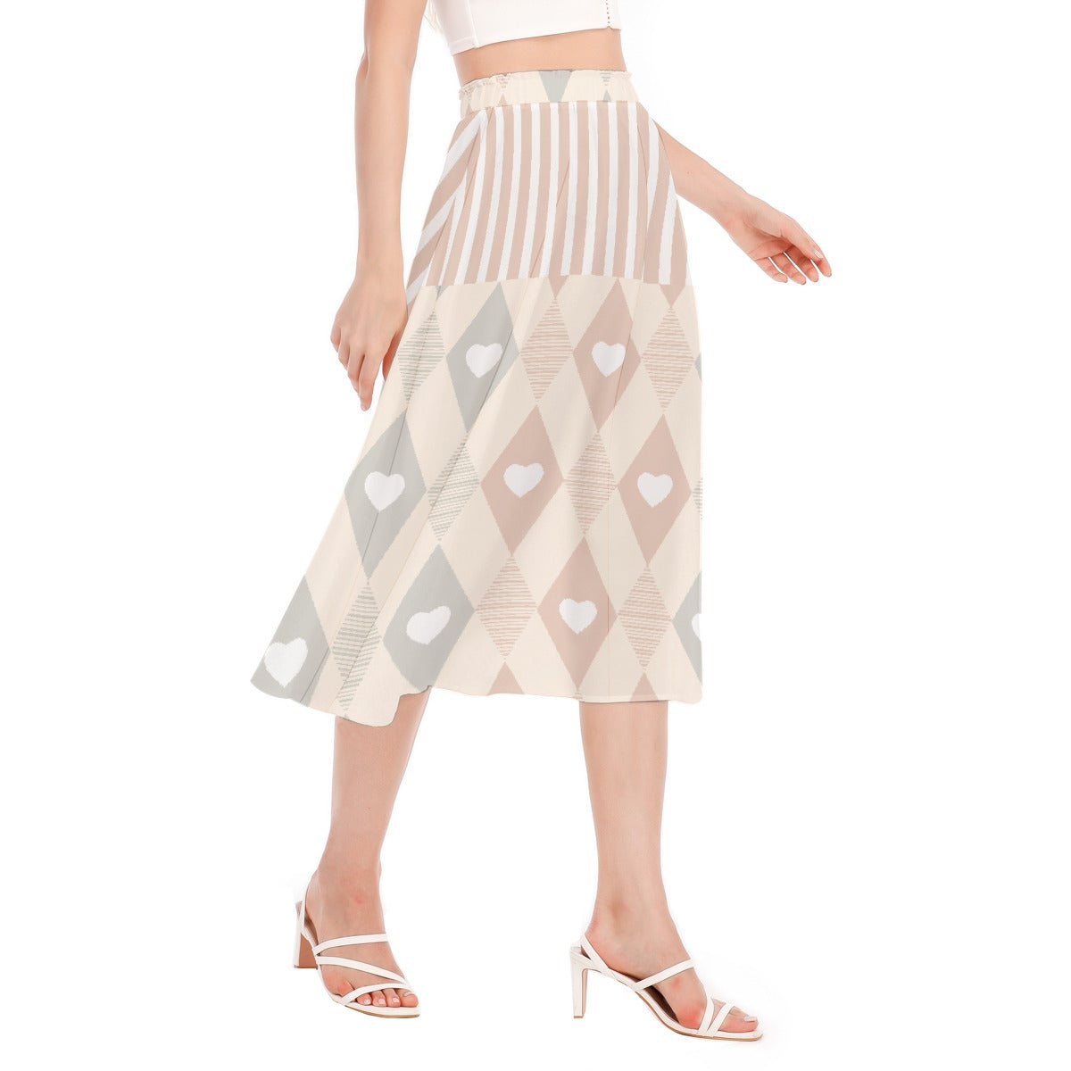 All-Over Print Women's Long Section Chiffon Skirt