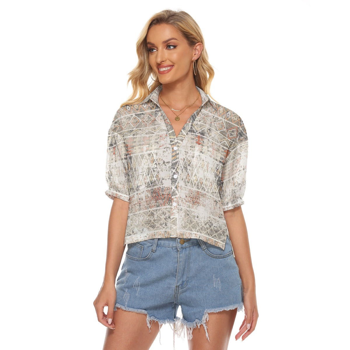 All-Over Print Women's V-neck Shirts