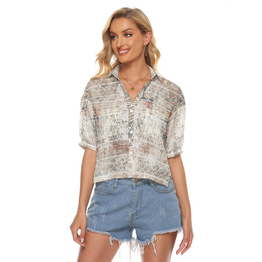 All-Over Print Women's V-neck Shirts