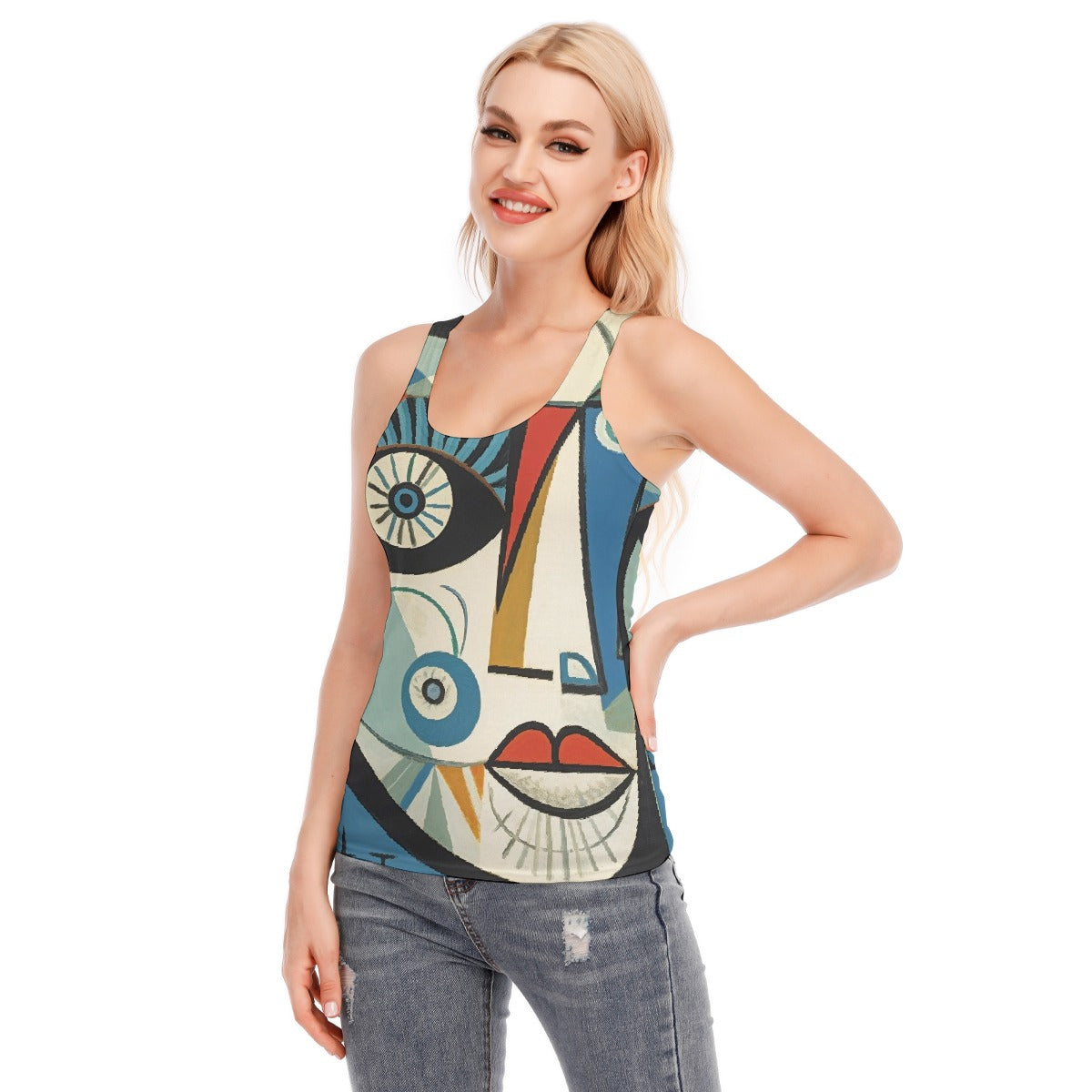 All-Over Print Women's Racer Vest | 190GSM Cotton