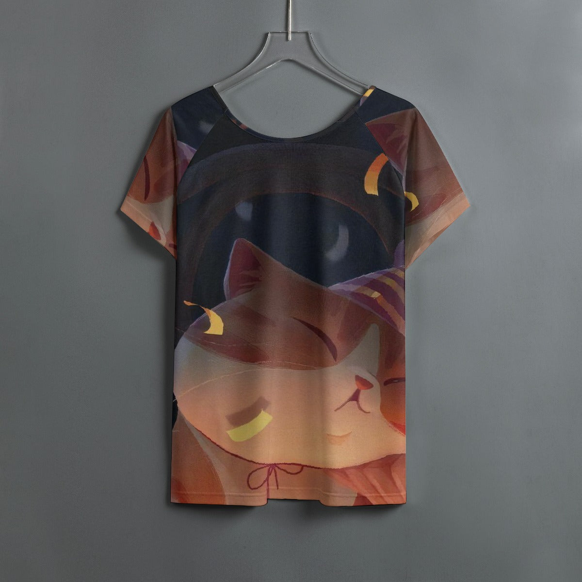 All-Over Print Women's Round Neck T-shirt With Raglan Sleeve