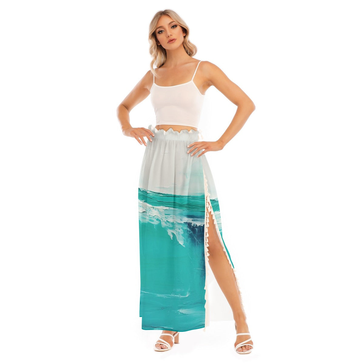 All-Over Print Women's Side Split Skirt