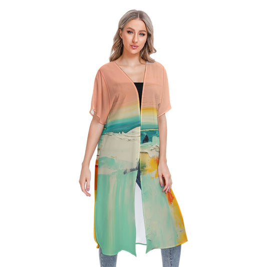 All-Over Print Women's Short Sleeve Cardigan