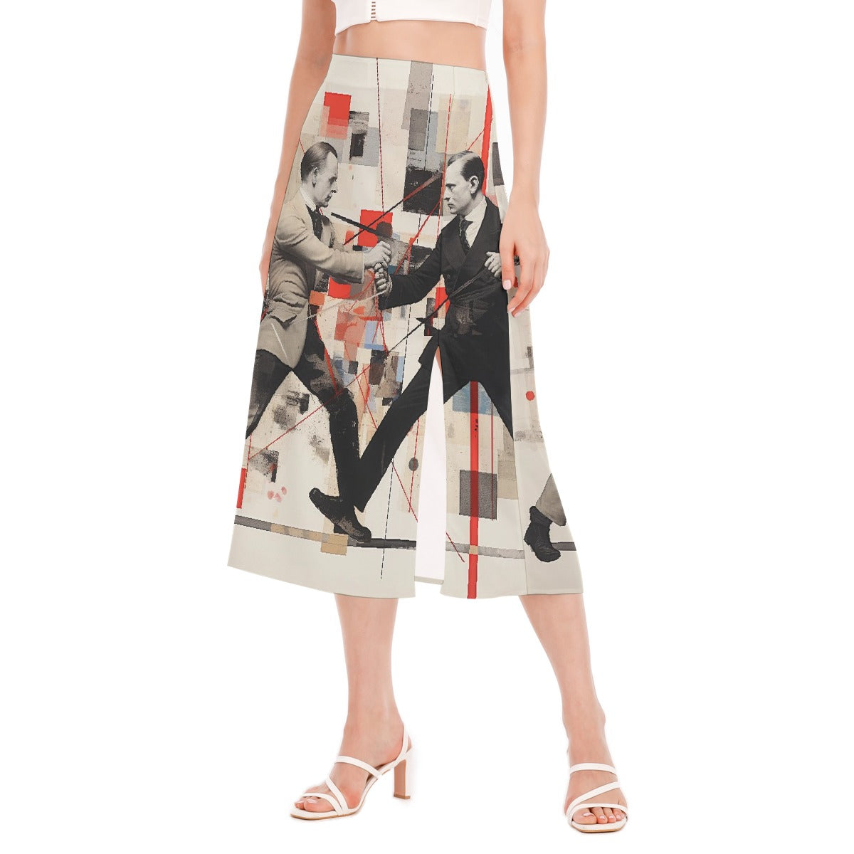 All-Over Print Women's High Slit Long Skirt