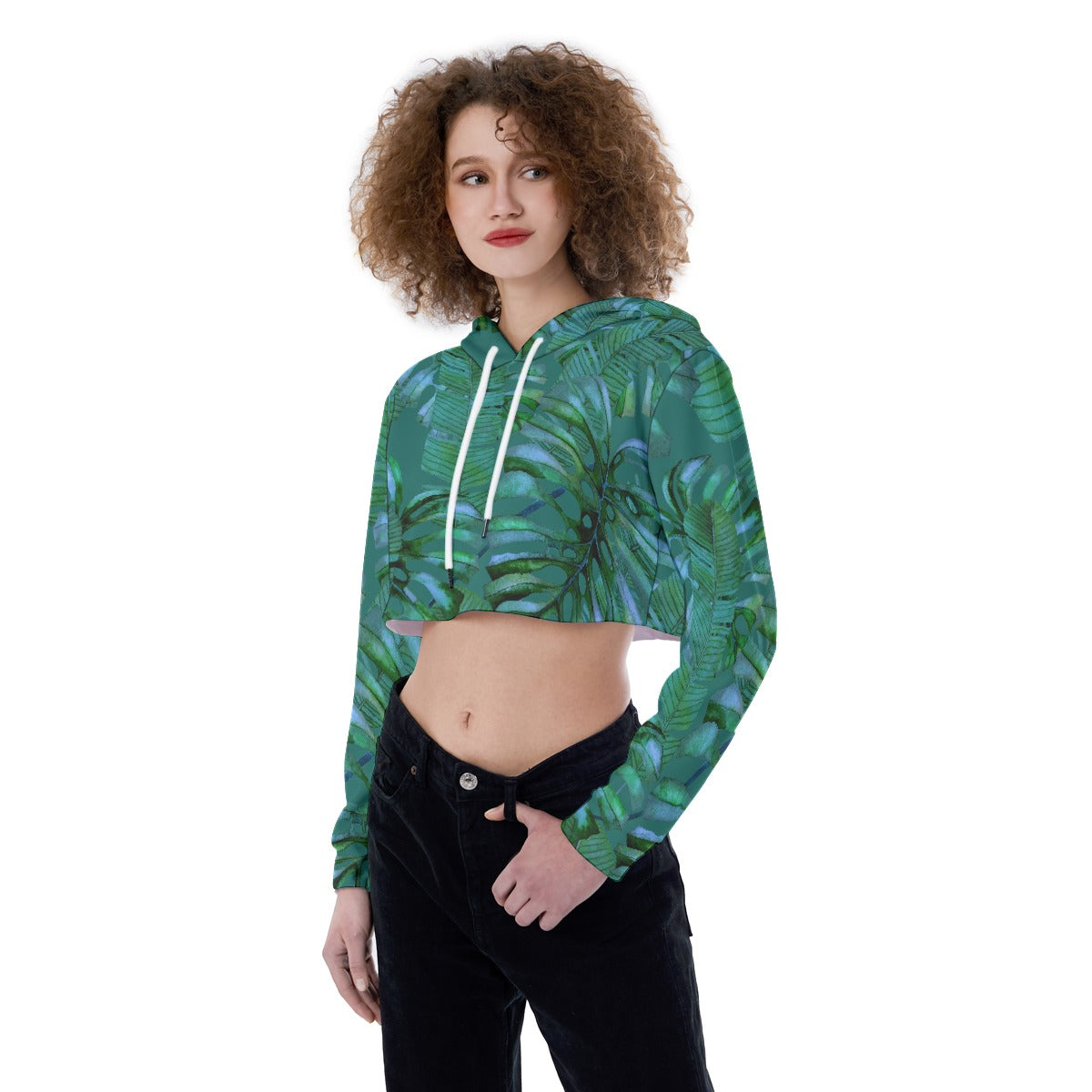 All-Over Print Women's Crop Top Hoodie
