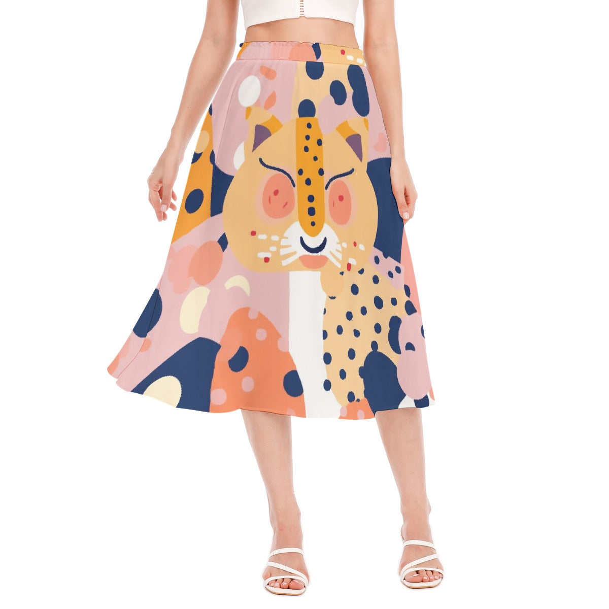 All-Over Print Women's Long Section Chiffon Skirt