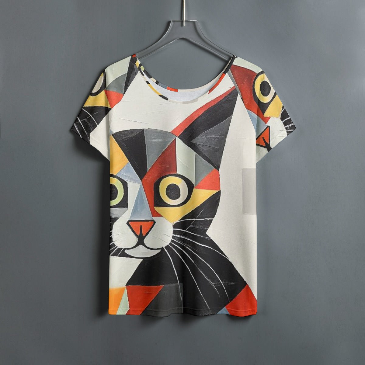 All-Over Print Women's Round Neck T-shirt With Raglan Sleeve