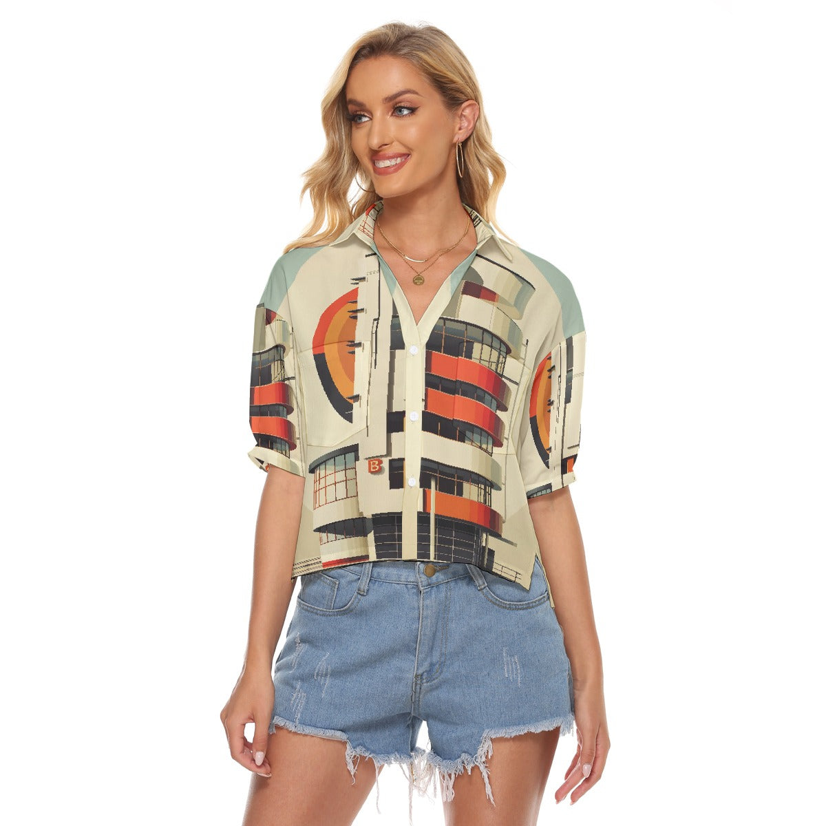 All-Over Print Women's V-neck Shirts