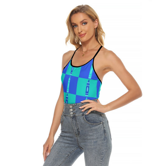 All-Over Print Women's Criss-Cross Open Back Tank Top