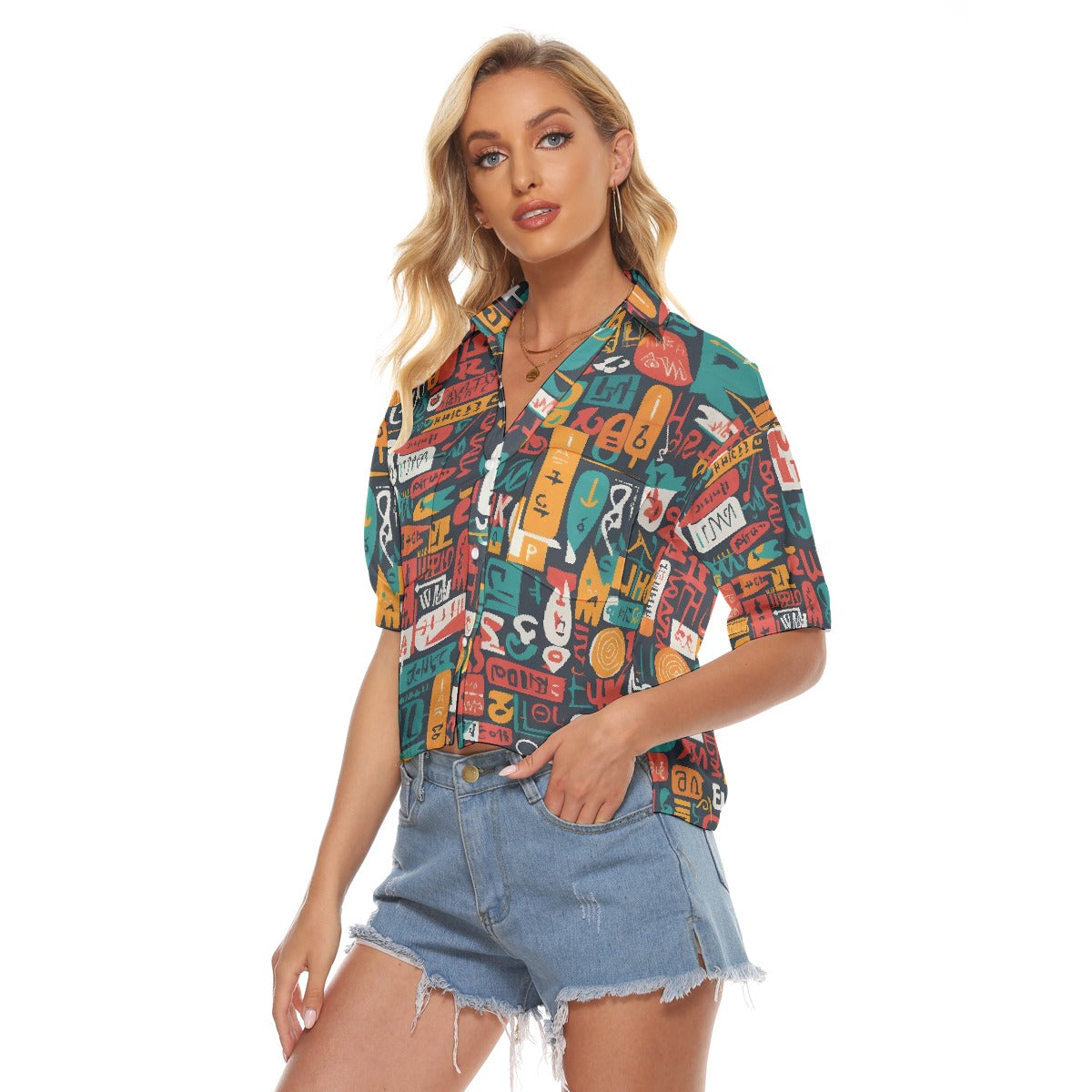All-Over Print Women's V-neck Shirts
