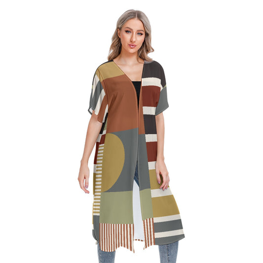 All-Over Print Women's Short Sleeve Cardigan