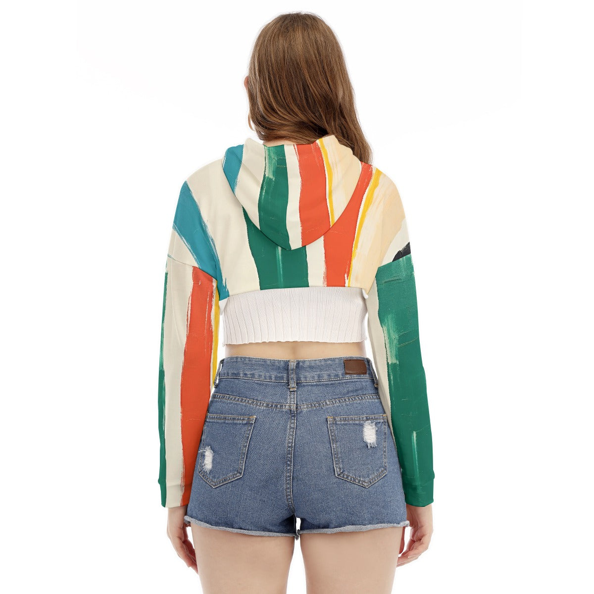All-Over Print Women's Smock Short Hoodie With Long Sleeve