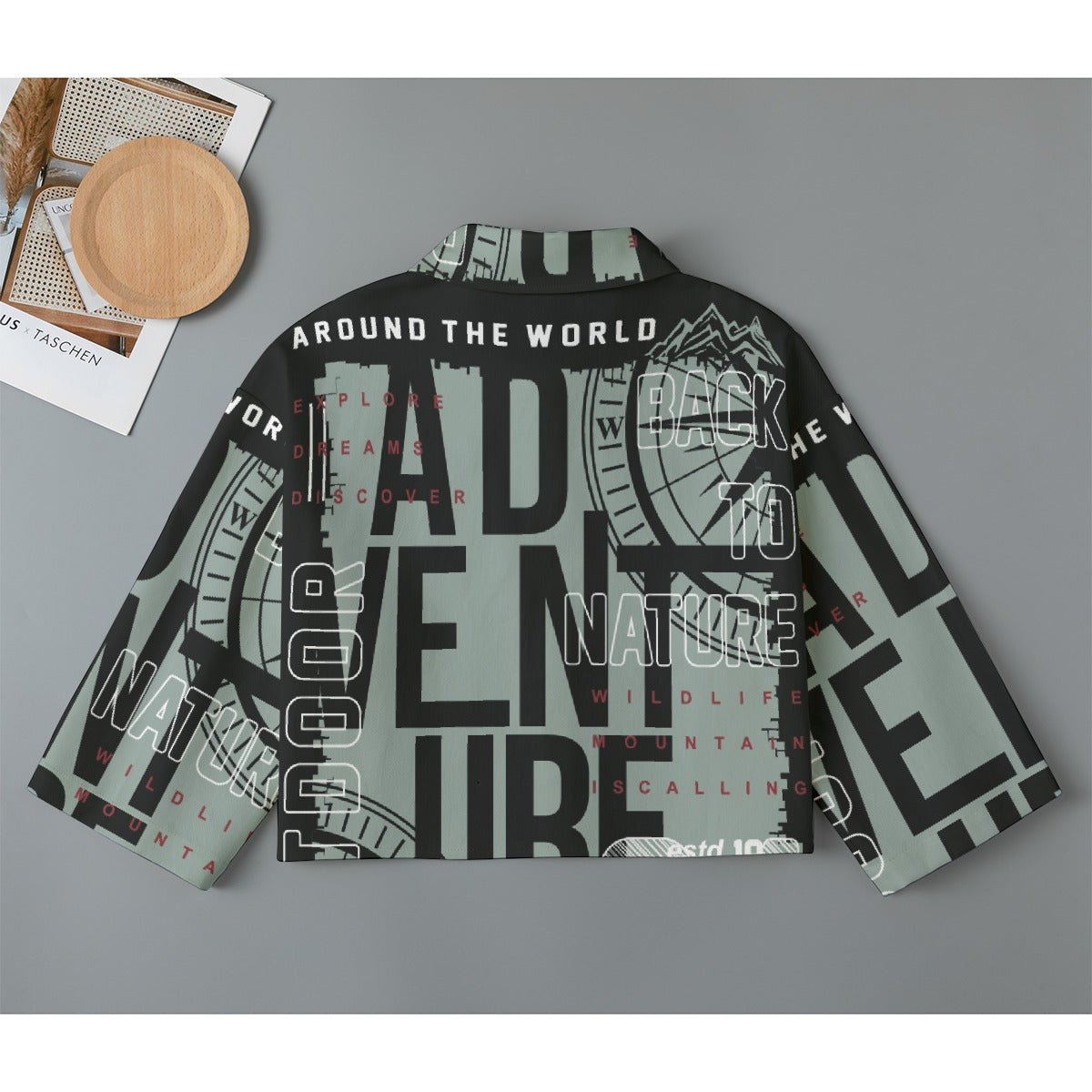 All-Over Print Women's Cropped Jacket | 245GSM Cotton