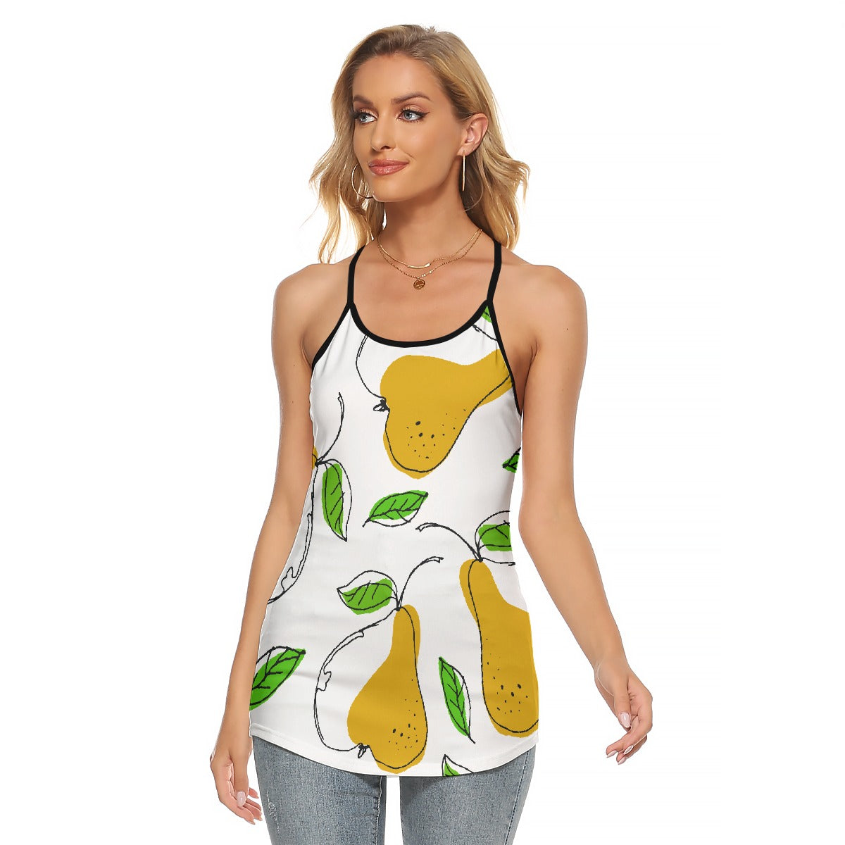 All-Over Print Women's Criss-Cross Open Back Tank Top