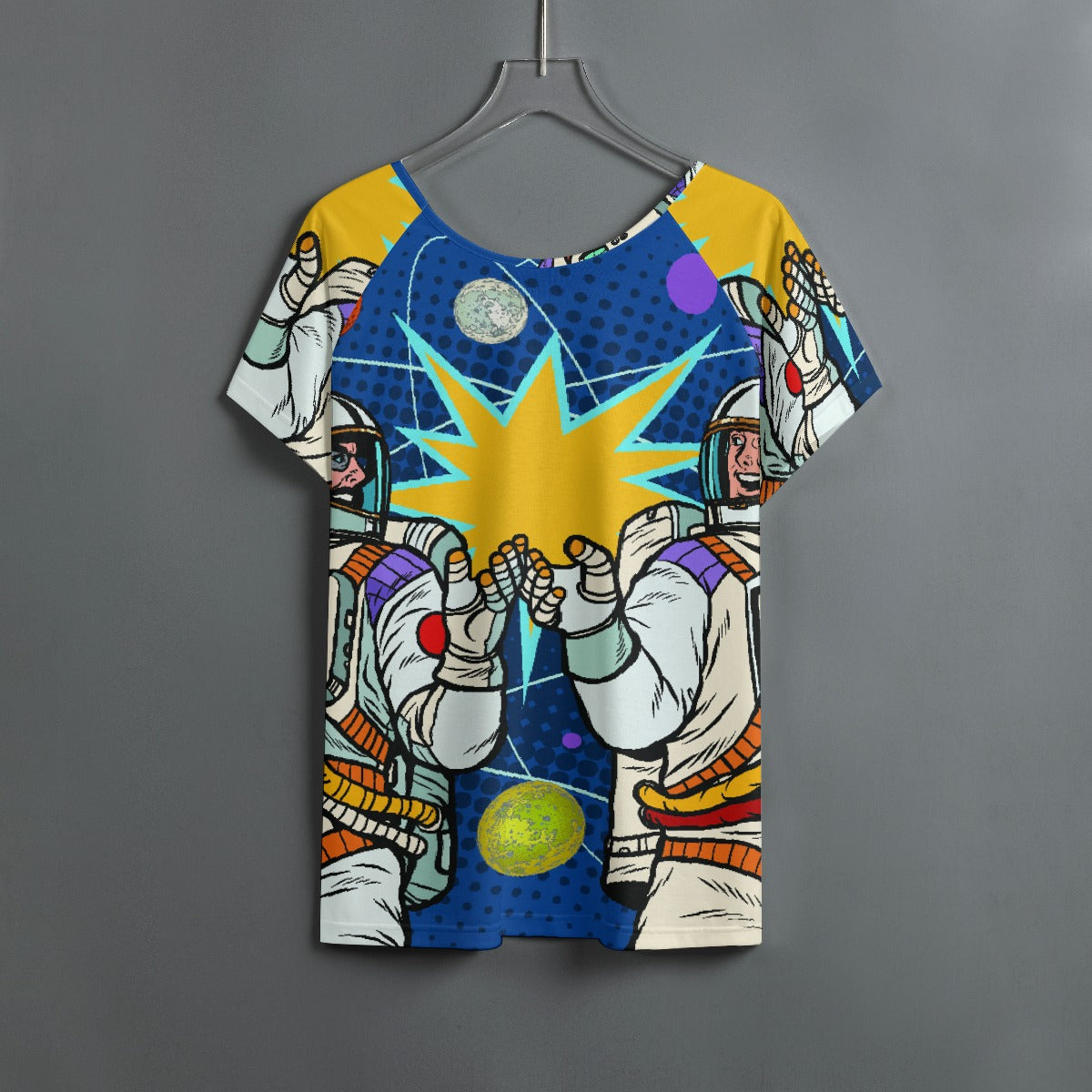 All-Over Print Women's Round Neck T-shirt With Raglan Sleeve