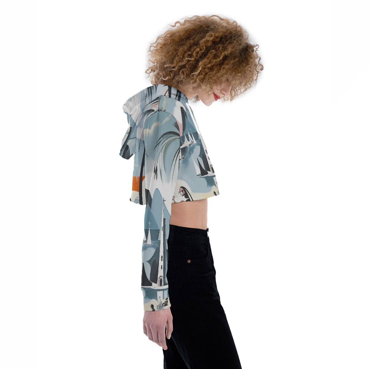 All-Over Print Women's Crop Top Hoodie