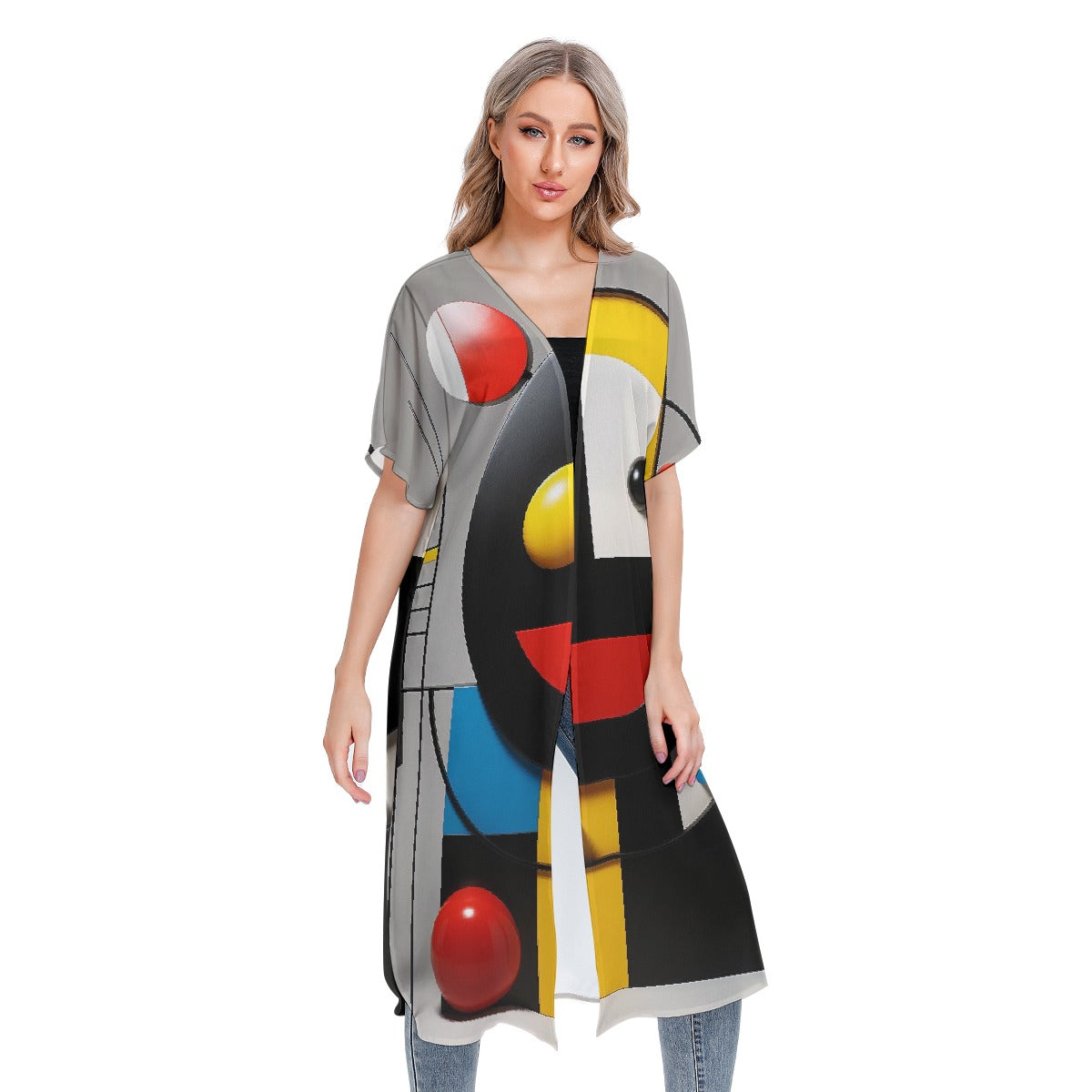 All-Over Print Women's Short Sleeve Cardigan