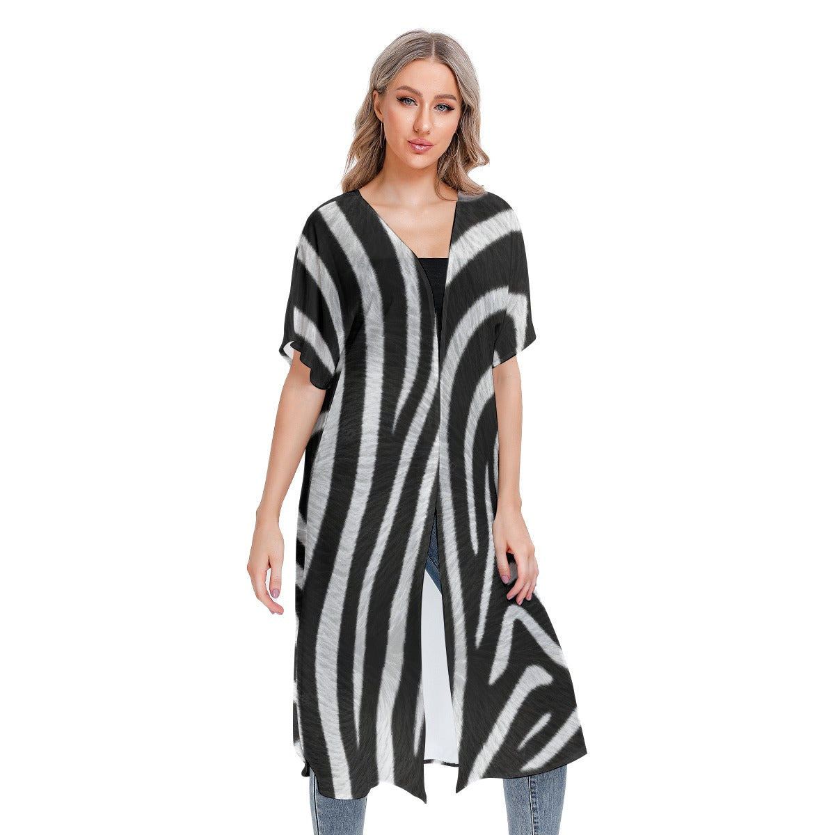 All-Over Print Women's Short Sleeve Cardigan