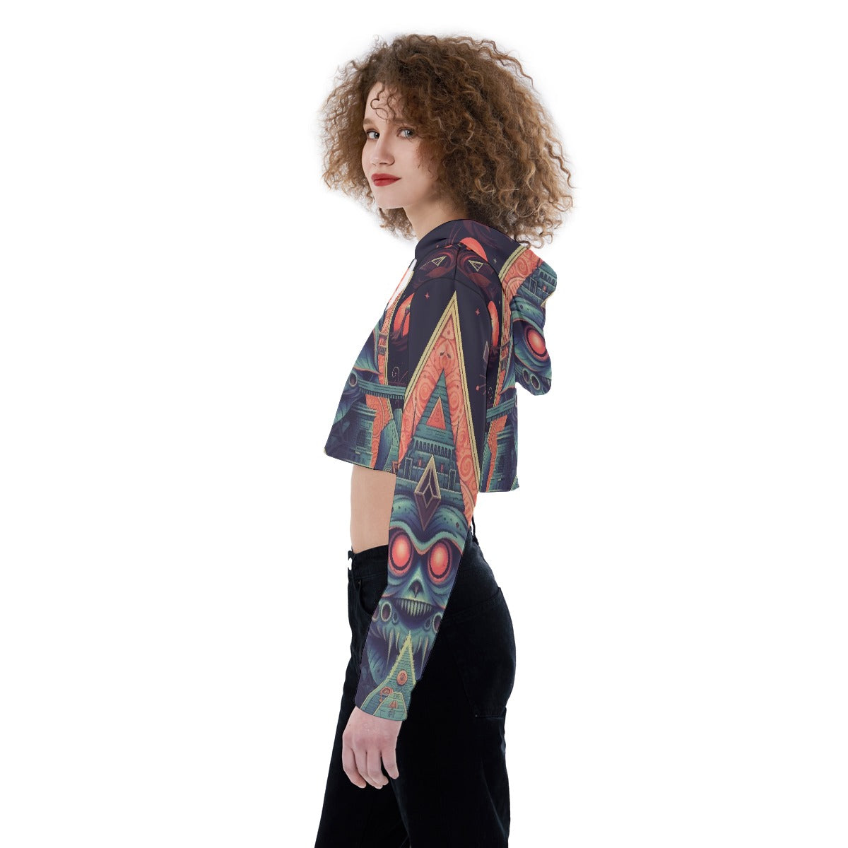 All-Over Print Women's Crop Top Hoodie