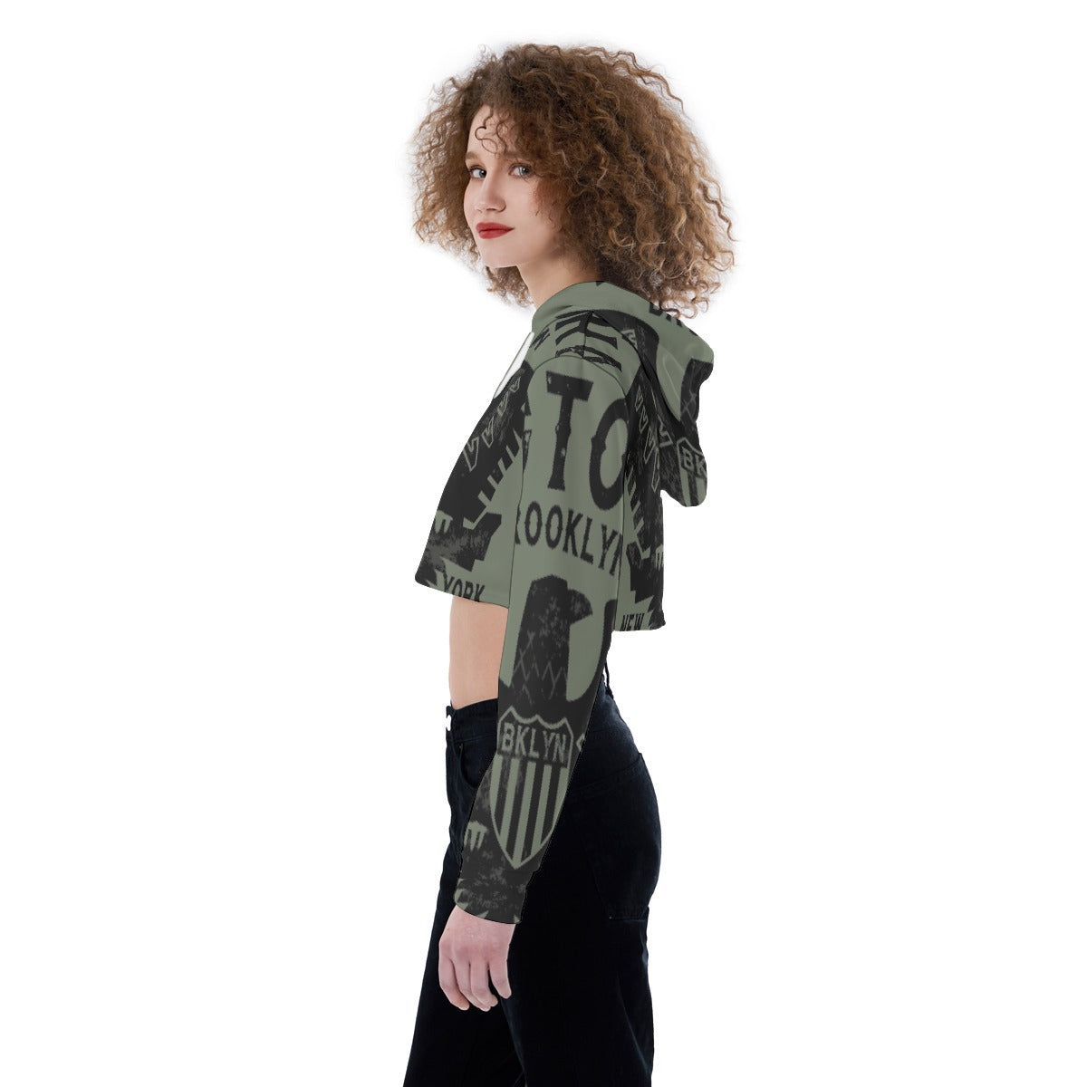 All-Over Print Women's Crop Top Hoodie