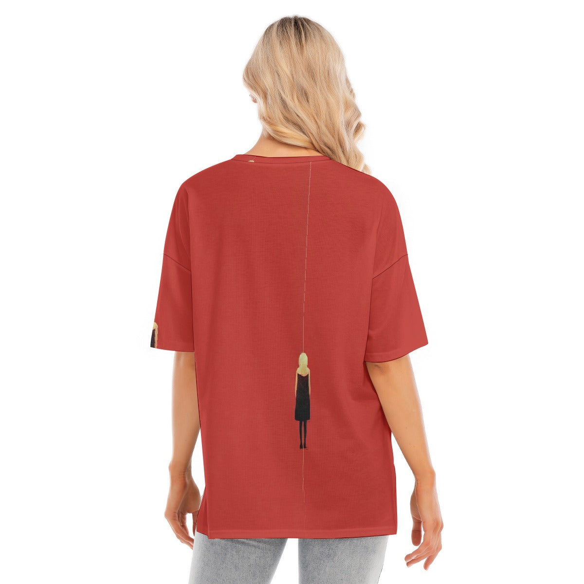 All-Over Print Women's Short Sleeves T-shirt With Hem Split