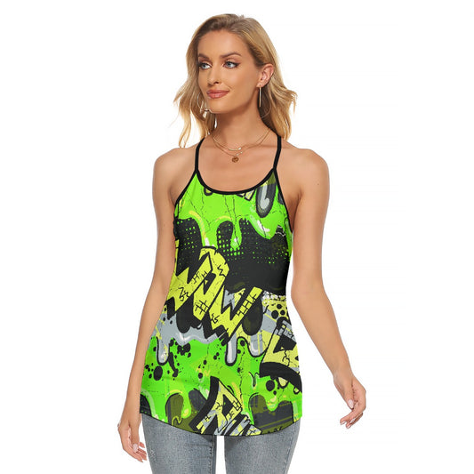 All-Over Print Women's Criss-Cross Open Back Tank Top