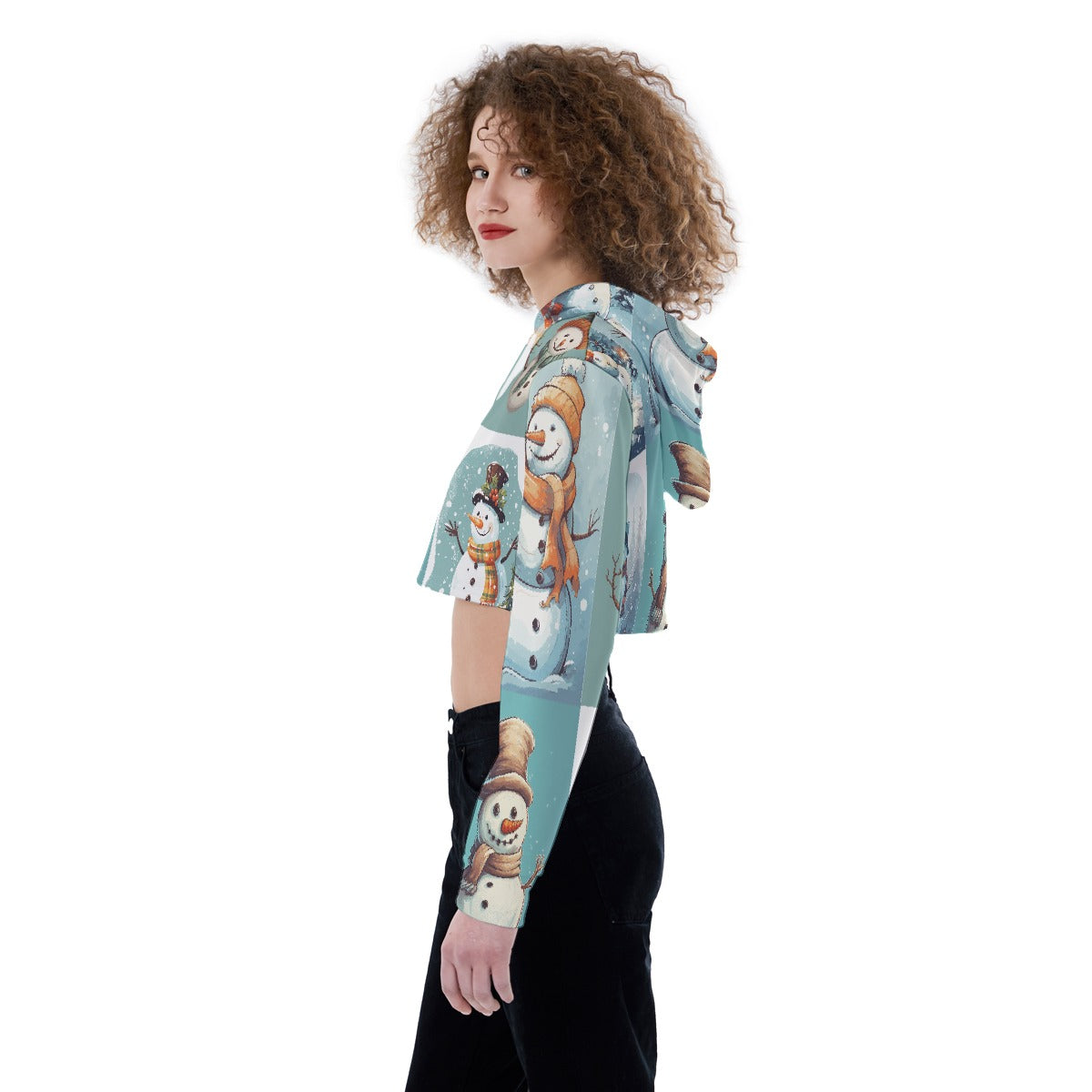 All-Over Print Women's Crop Top Hoodie