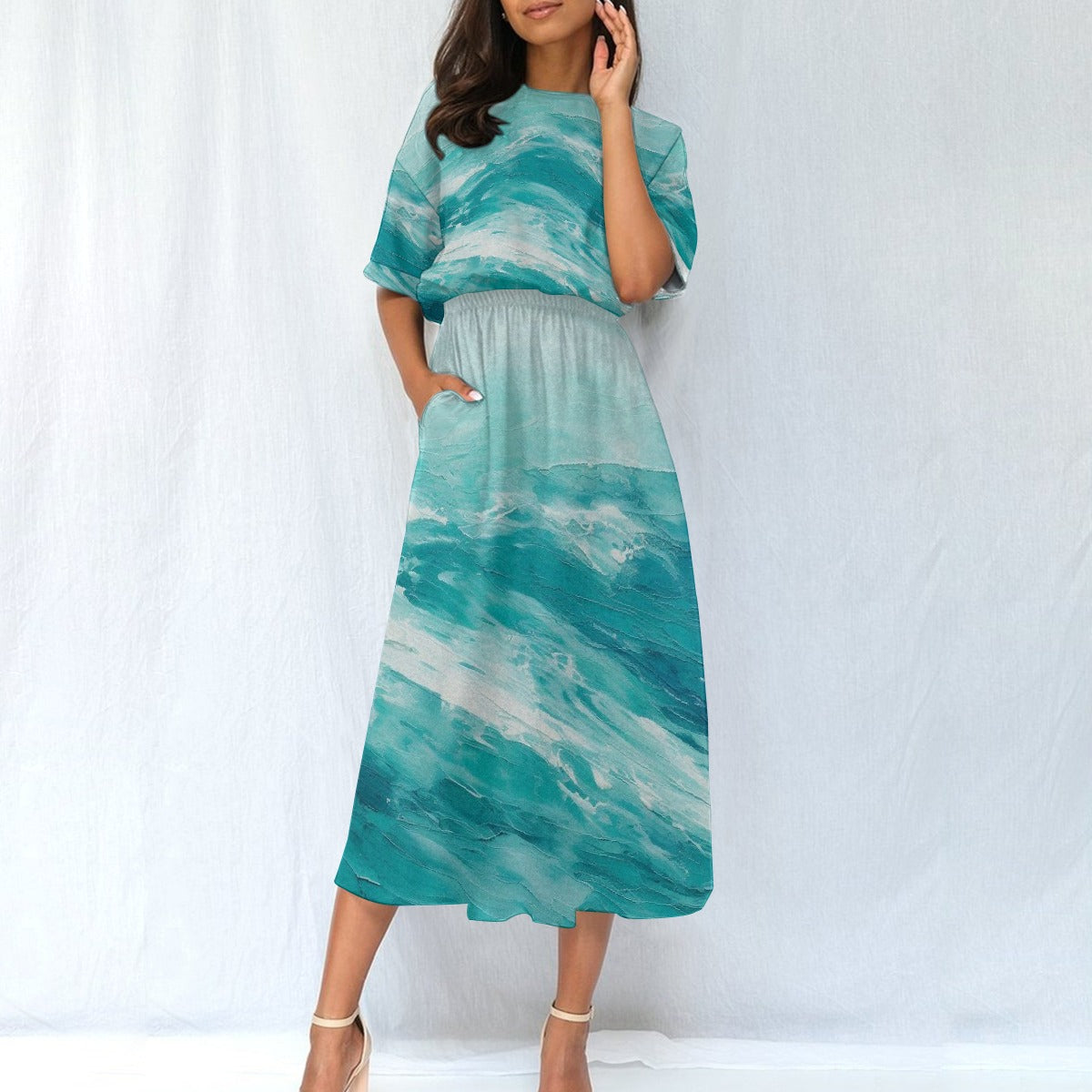 All-Over Print Women's Elastic Waist Dress