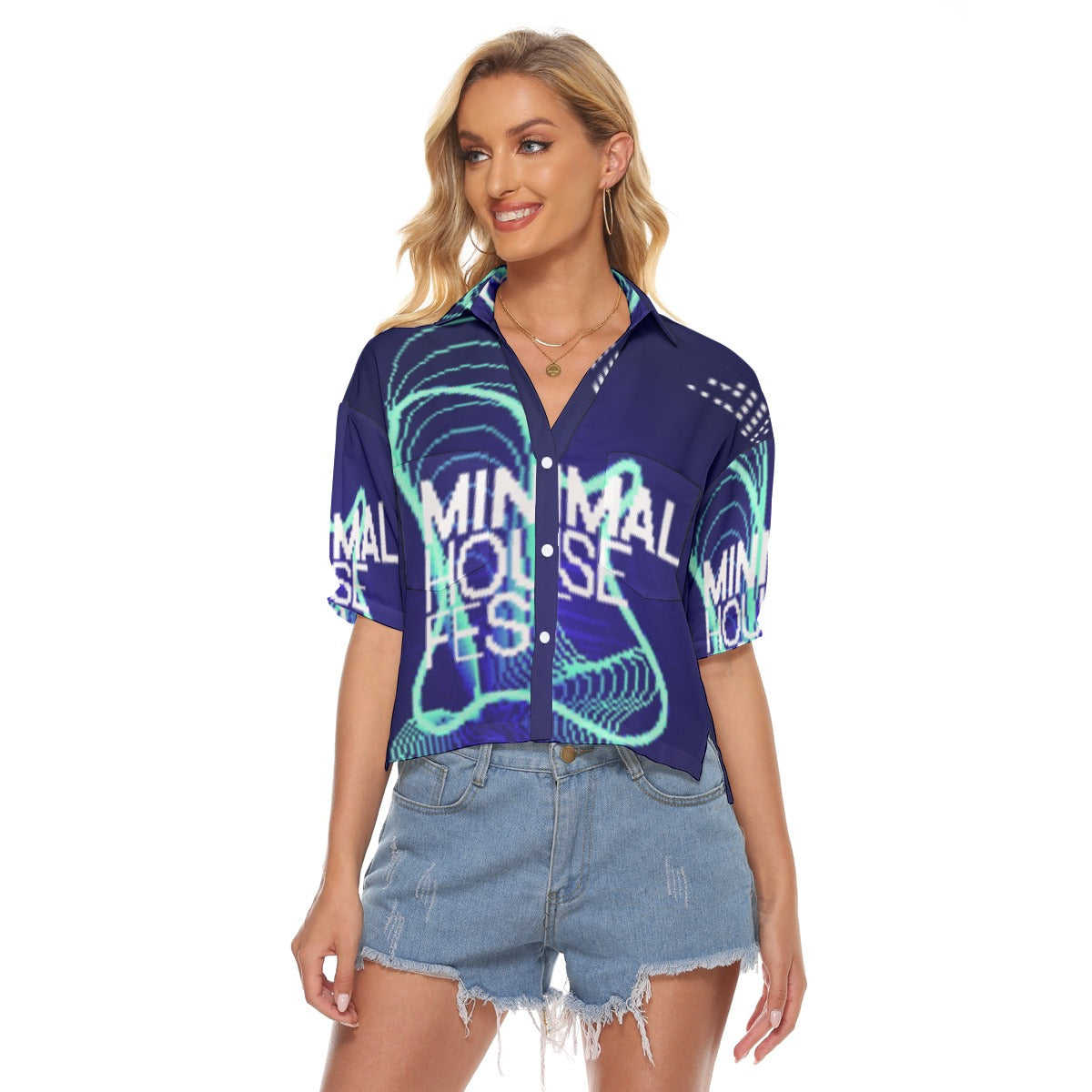 All-Over Print Women's V-neck Shirts