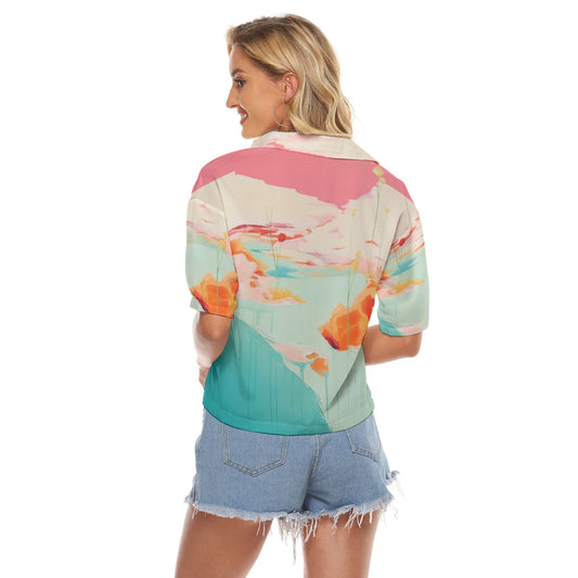 All-Over Print Women's V-neck Shirts
