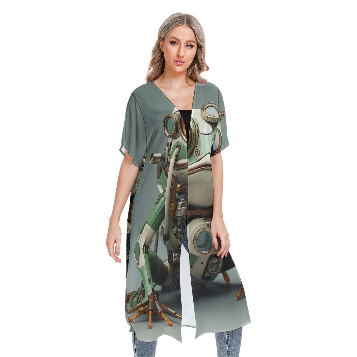 All-Over Print Women's Short Sleeve Cardigan