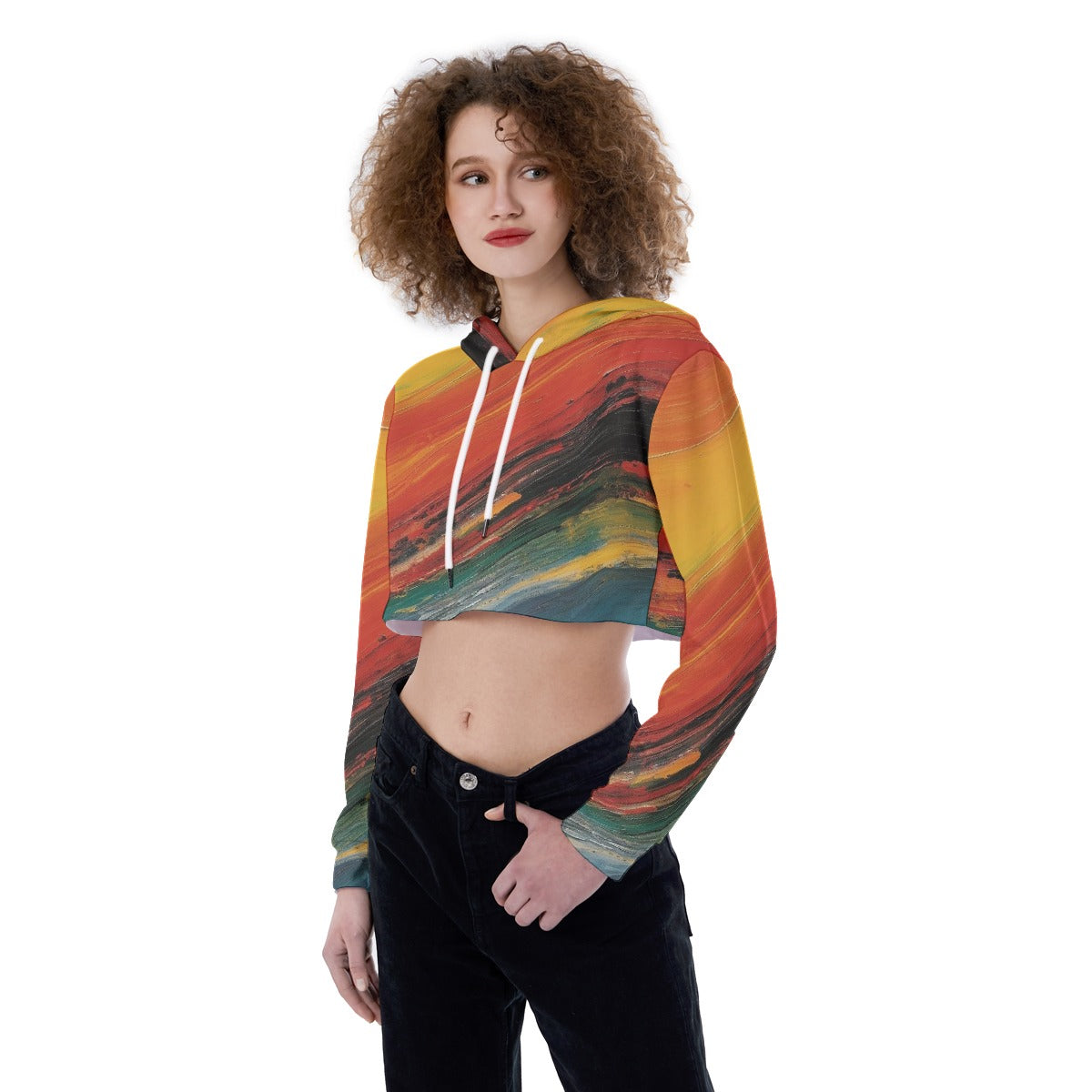 All-Over Print Women's Crop Top Hoodie