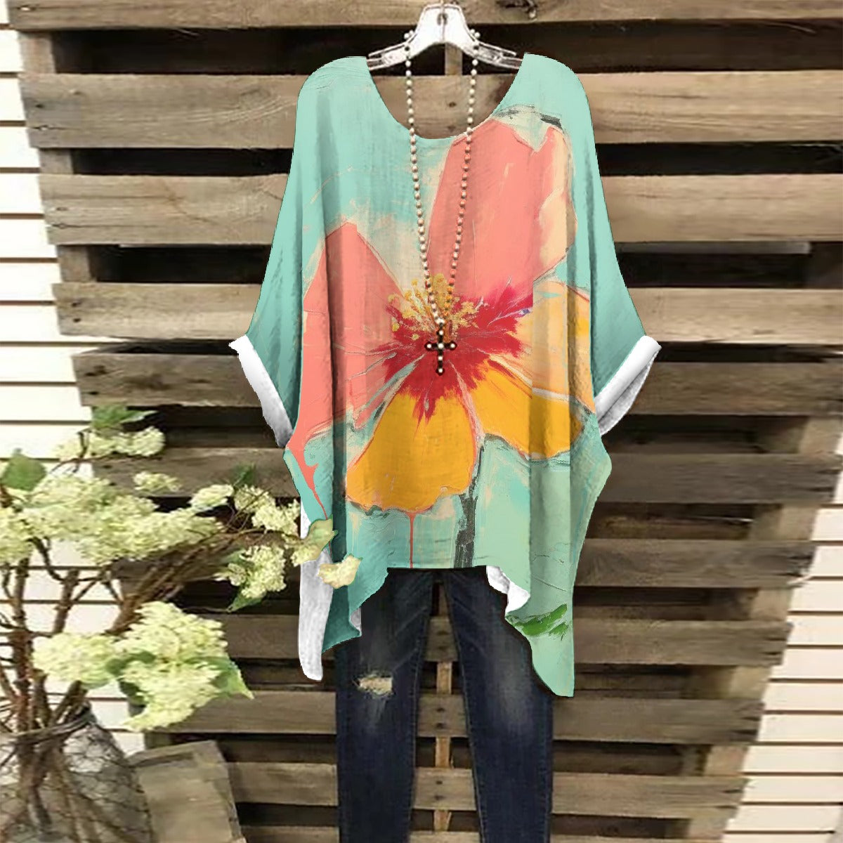 All-Over Print Women's Bat Sleeve Shirt