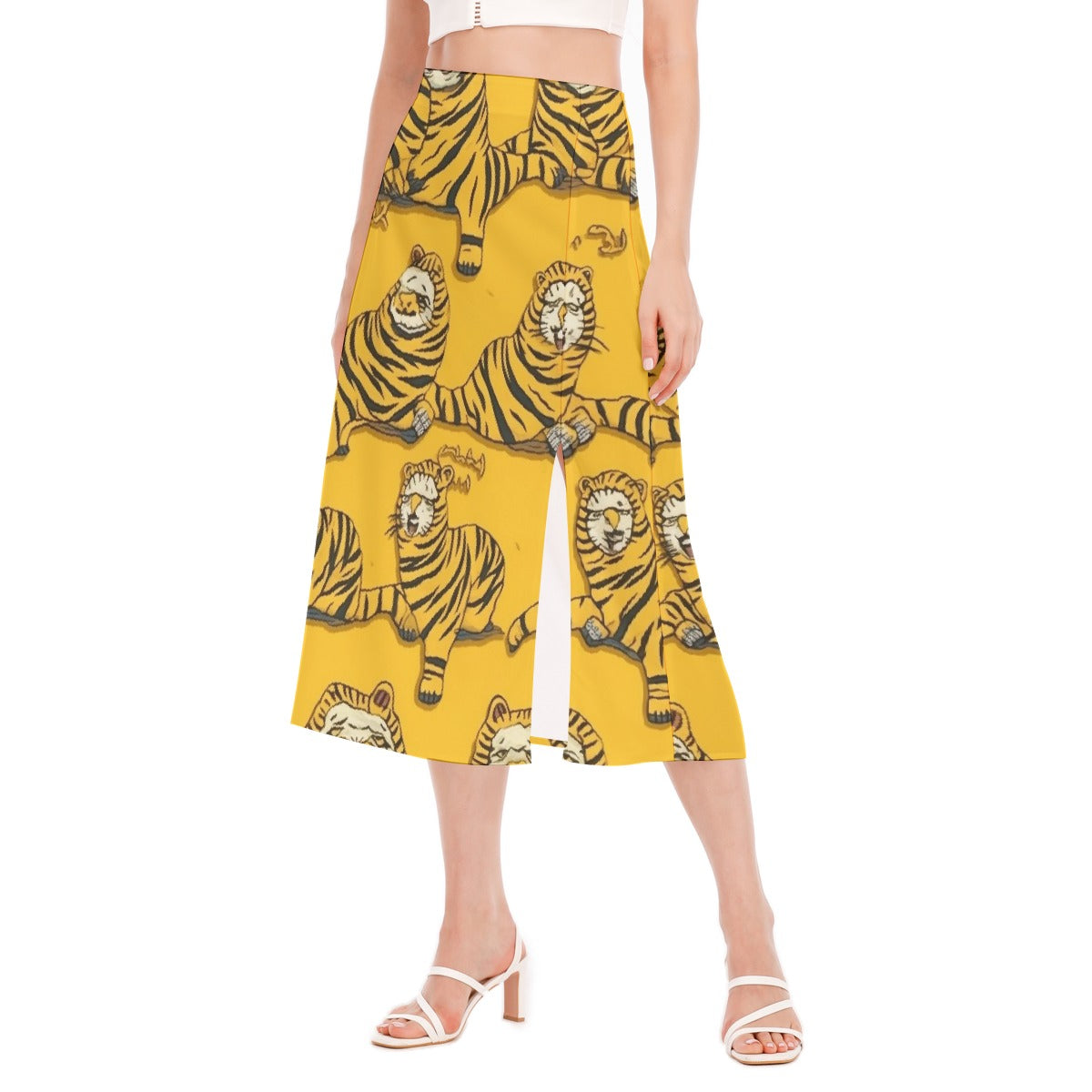 All-Over Print Women's High Slit Long Skirt