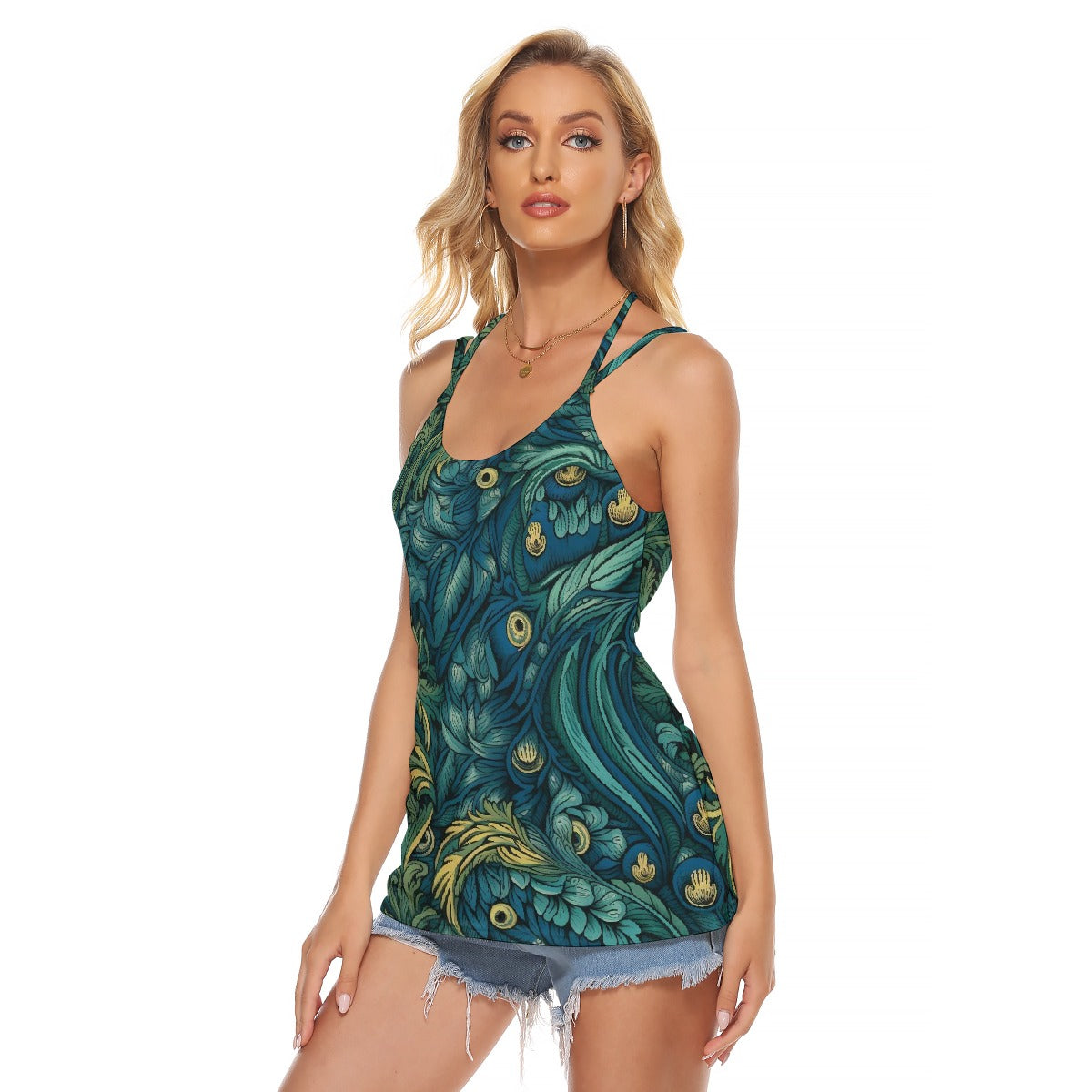 All-Over Print Women's Halter Top With Backless