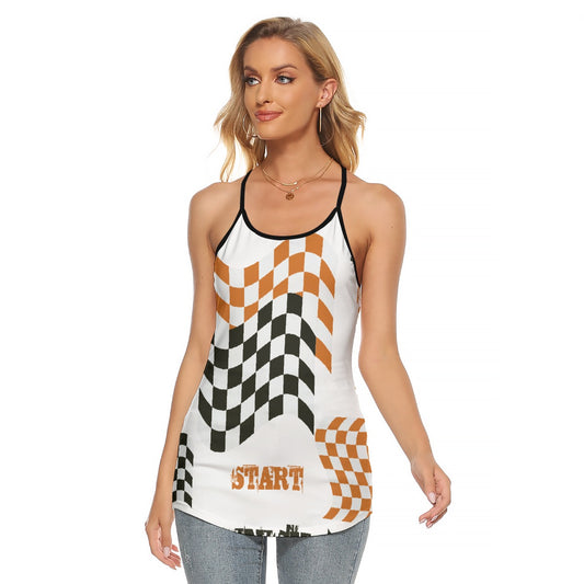 All-Over Print Women's Criss-Cross Open Back Tank Top