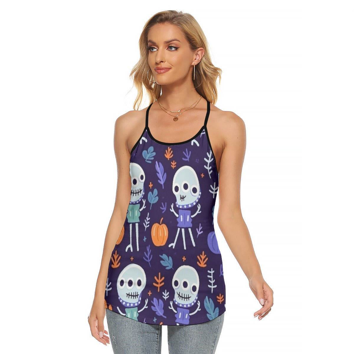 All-Over Print Women's Criss-Cross Open Back Tank Top