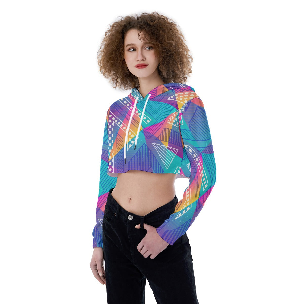 All-Over Print Women's Crop Top Hoodie
