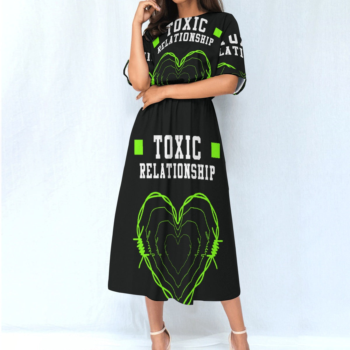 All-Over Print Women's Elastic Waist Dress